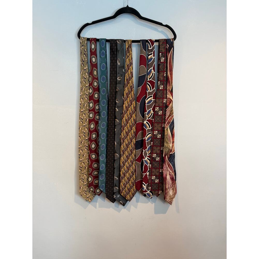 Lot of 10 Men’s Designer Neckties Mixed Pattern Vintage Style Tie Bundle